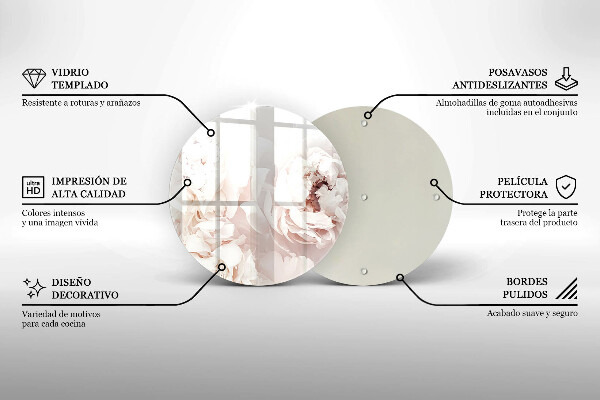 Skleněná deska do kuchyně Pastelové pivoňky