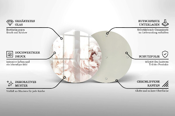 Skleněná deska do kuchyně Pastelové pivoňky