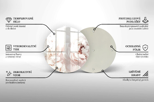 Skleněná deska do kuchyně Pastelové pivoňky