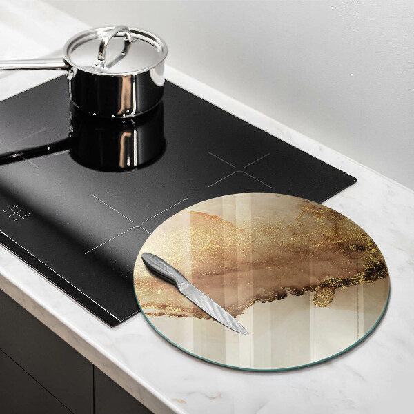 Skleněná deska do kuchyně Zlatá abstrakce