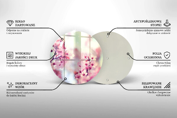 Skleněná deska do kuchyně Jarní růžové květy