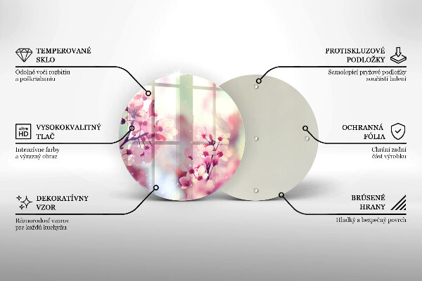 Skleněná deska do kuchyně Jarní růžové květy