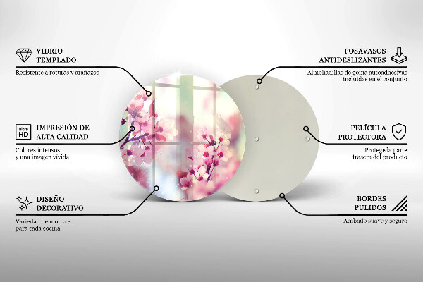 Skleněná deska do kuchyně Jarní růžové květy