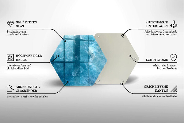 Skleněná deska do kuchyně Modrá voda