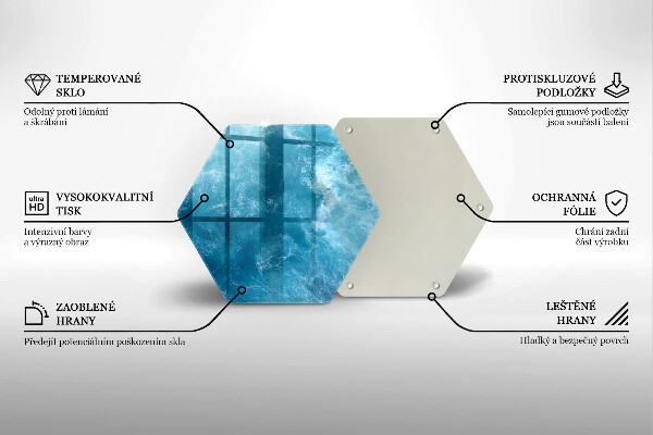 Skleněná deska do kuchyně Modrá voda