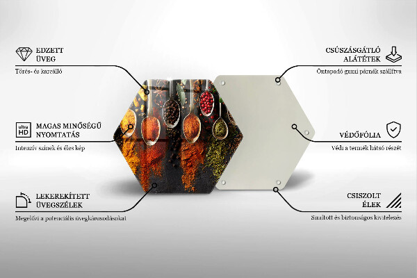 Skleněná krájecí deska Lžíce s kořením