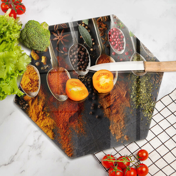 Skleněná krájecí deska Lžíce s kořením