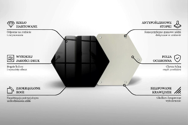 Skleněná deska do kuchyně Černá barva