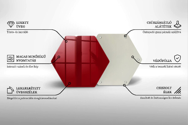 Skleněná deska do kuchyně Červená barva