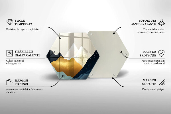 Skleněná deska do kuchyně Abstraktní hory