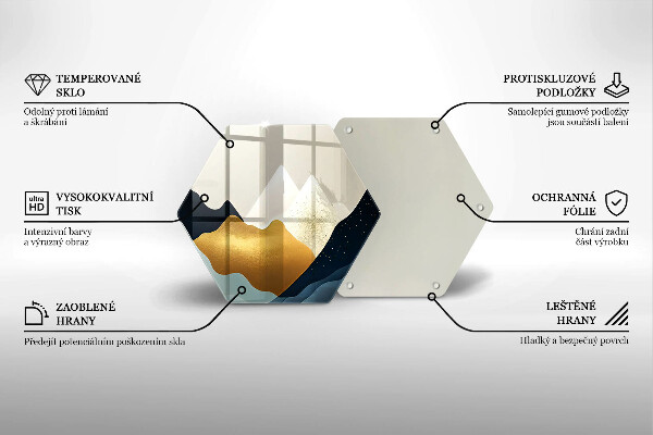 Skleněná deska do kuchyně Abstraktní hory