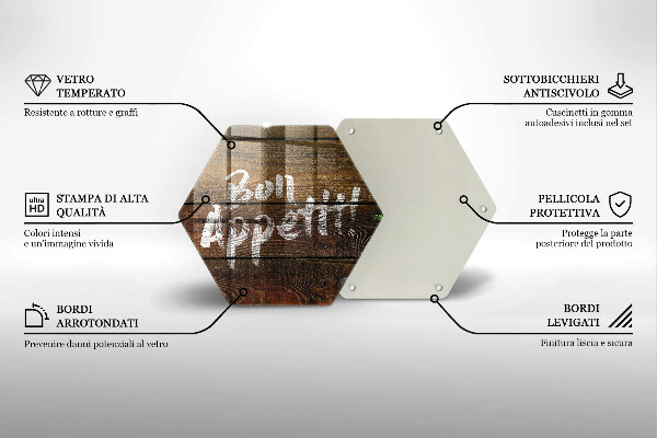 Skleněná deska do kuchyně Nápisové tabule bon appetit