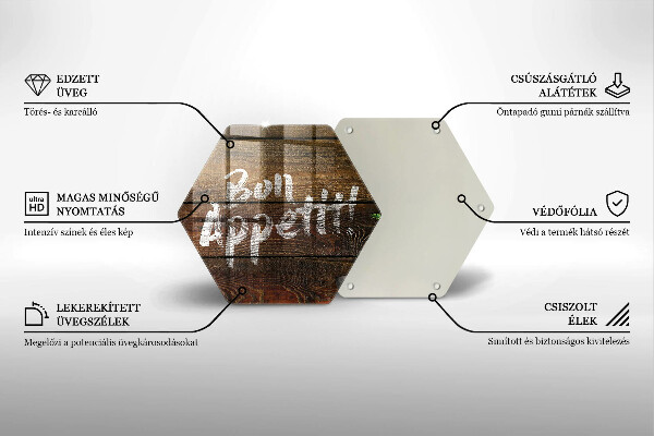 Skleněná deska do kuchyně Nápisové tabule bon appetit