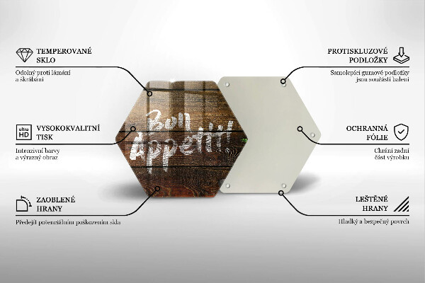 Skleněná deska do kuchyně Nápisové tabule bon appetit