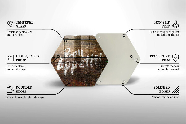 Skleněná deska do kuchyně Nápisové tabule bon appetit