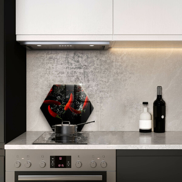 Skleněná deska do kuchyně Chilli papričky ve vodě