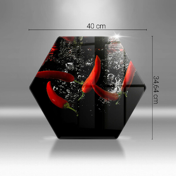 Skleněná deska do kuchyně Chilli papričky ve vodě