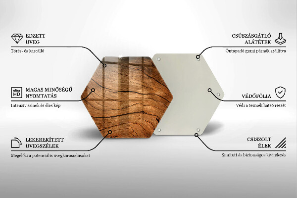 Skleněná deska do kuchyně Textura dřevěné desky