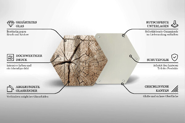 Skleněná deska do kuchyně Průřez stromem
