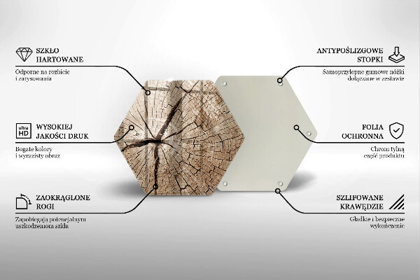 Skleněná deska do kuchyně Průřez stromem