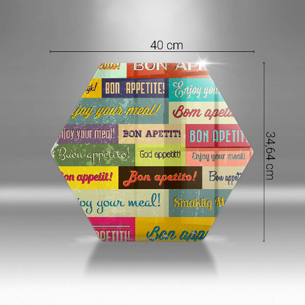 Skleněná deska do kuchyně Titulky jazyky dobré chuti