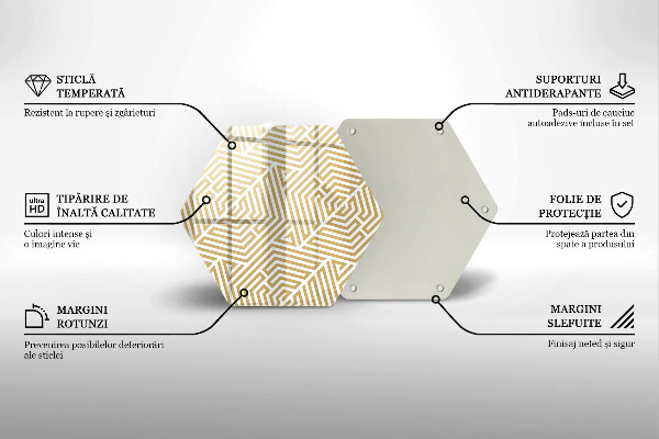 Skleněná deska do kuchyně Geometrické čáry