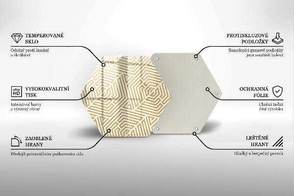 Skleněná deska do kuchyně Geometrické čáry