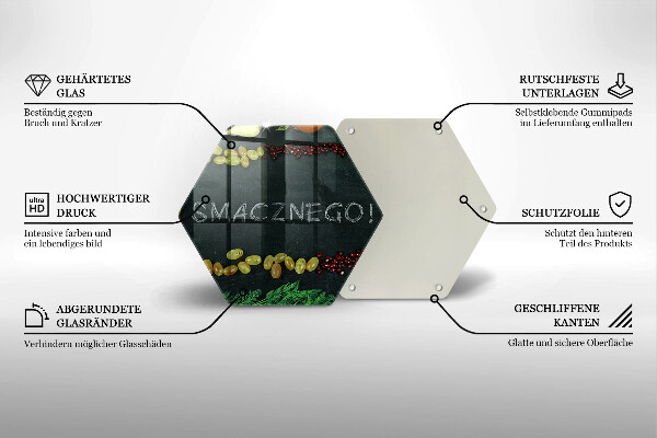 Skleněná deska do kuchyně Nápis smacznego!