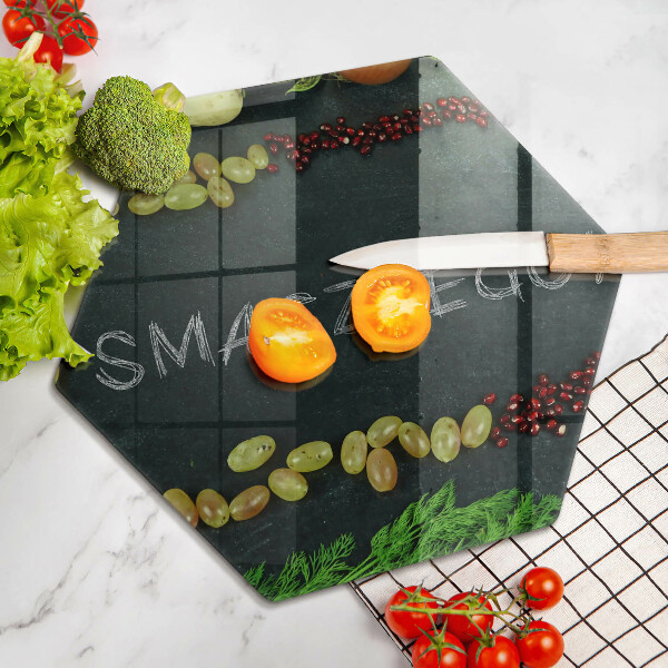 Skleněná deska do kuchyně Nápis smacznego!