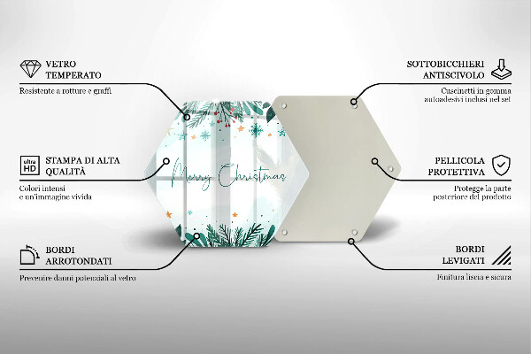 Skleněná deska do kuchyně Merry christmas nápis