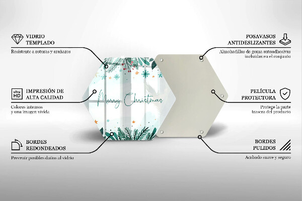 Skleněná deska do kuchyně Merry christmas nápis