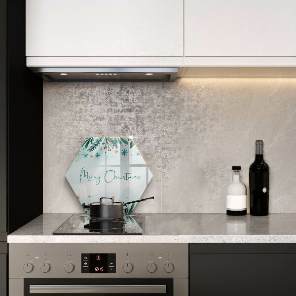 Skleněná deska do kuchyně Merry christmas nápis