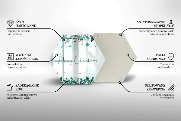 Skleněná deska do kuchyně Merry christmas nápis