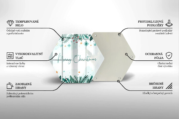 Skleněná deska do kuchyně Merry christmas nápis