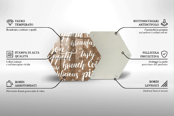 Skleněná krájecí deska Titulky bon appetit