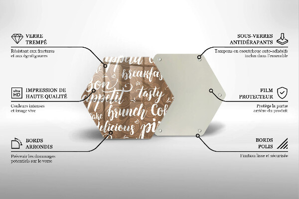 Skleněná krájecí deska Titulky bon appetit