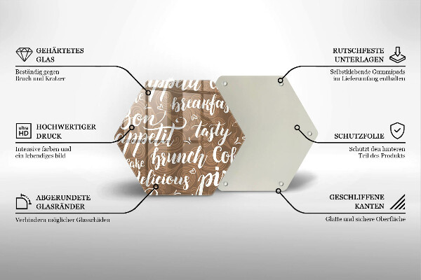 Skleněná krájecí deska Titulky bon appetit