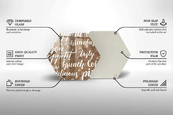 Skleněná krájecí deska Titulky bon appetit