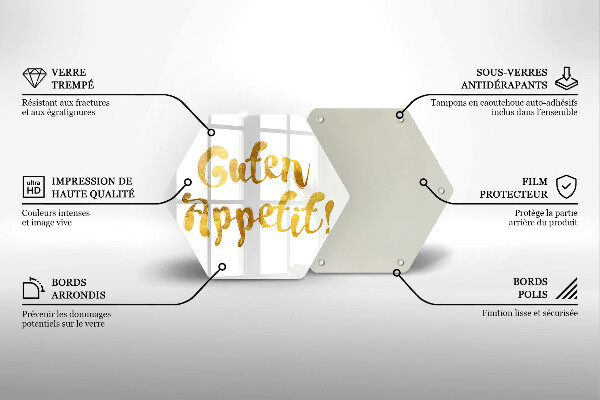 Skleněná krájecí deska Nápis guten appetit!