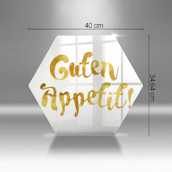 Skleněná krájecí deska Nápis guten appetit!