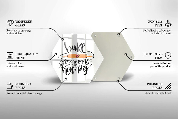 Skleněná deska do kuchyně Bake someone happy