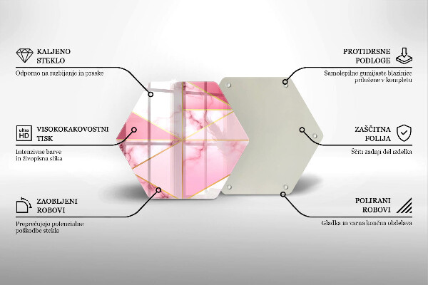 Skleněná deska do kuchyně Geometrický mramor