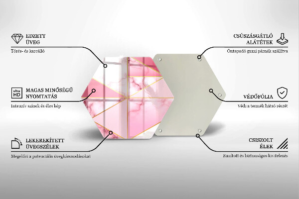 Skleněná deska do kuchyně Geometrický mramor