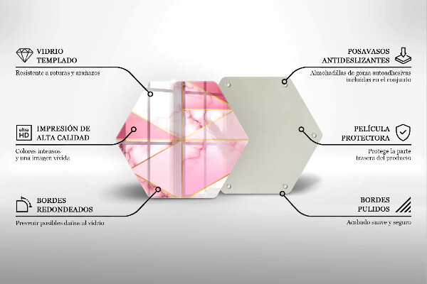 Skleněná deska do kuchyně Geometrický mramor