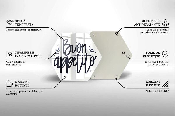 Skleněná deska do kuchyně Nápis buon appetito