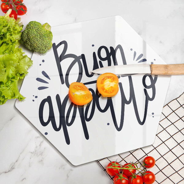 Skleněná deska do kuchyně Nápis buon appetito