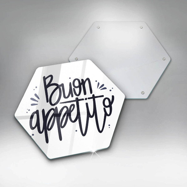 Skleněná deska do kuchyně Nápis buon appetito