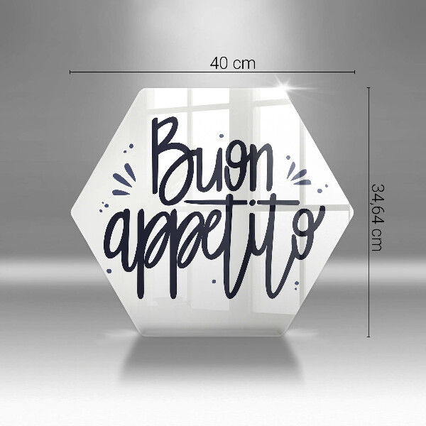 Skleněná deska do kuchyně Nápis buon appetito