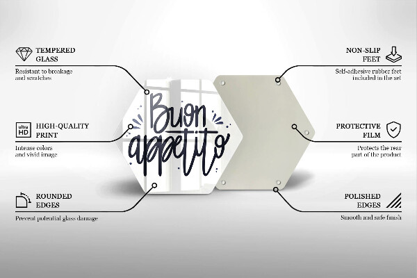 Skleněná deska do kuchyně Nápis buon appetito