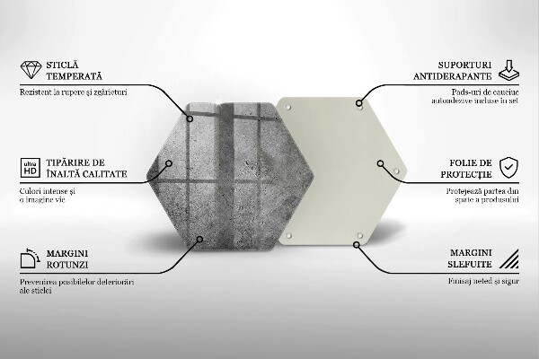 Skleněná krájecí deska Textura betonového kamene